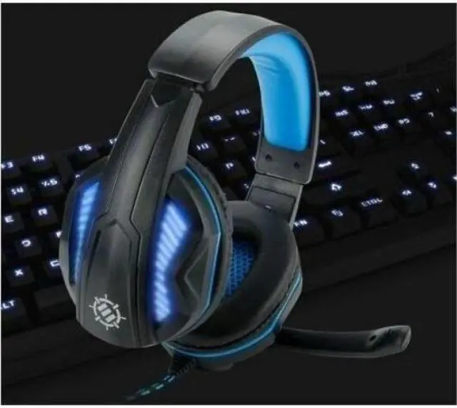 Alt view image 14 of 14 - ENHANCE Voltaic ENVOH7L100BLEW Pro 7.1 Surround Gaming Headphones USB Powered Blue 4994635