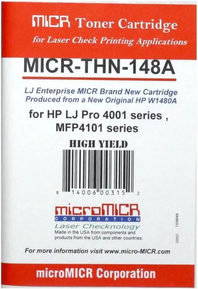 Alt view image 3 of 4 - microMICR MICR Standard Yield Laser Toner Cartridge - Alternative for HP 148A, 148X (W1480A) - Black - 1 Each - 2900 Pages