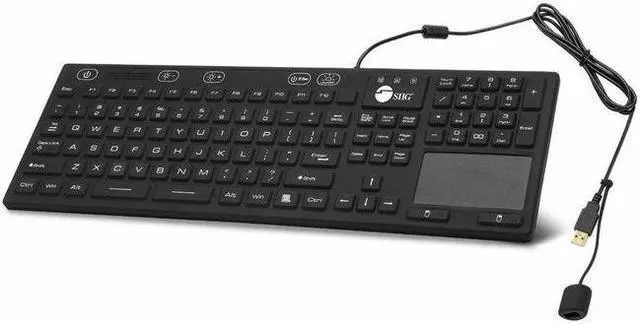 Main image of SIIG Industrial/Medical Washable & Dustproof Keyboard w/ Touchpad - Industrial/Medical Grade Washable & Dustproof Keyboard with Touchpad - USB Keyboard - IP68 Compliant - 110-key Layout - 5 le