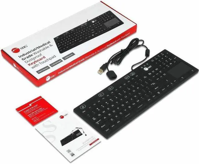 Alt view image 6 of 9 - SIIG Industrial/Medical Washable & Dustproof Keyboard w/ Touchpad - Industrial/Medical Grade Washable & Dustproof Keyboard with Touchpad - USB Keyboard - IP68 Compliant - 110-key Layout - 5 le
