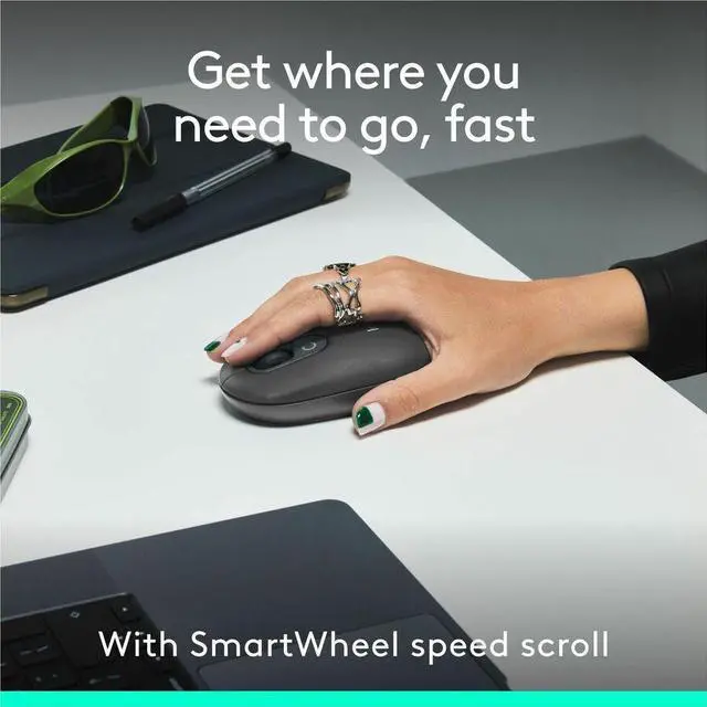 Alt view image 4 of 14 - Logitech POP ICON COMBO Bluetooth Keyboard and Mouse Combo. Graphite/Green