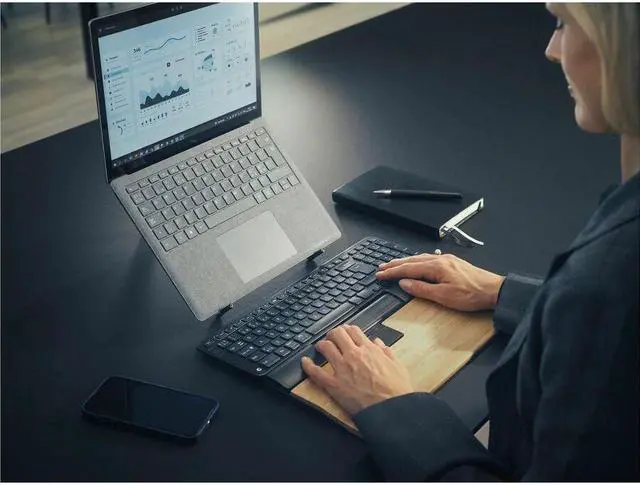 Alt view image 3 of 6 - Contour Balance Keyboard - Wireless Connectivity - Windows, Mac OS X - PC, Mac - Plastic - AAA Battery Size Supported - Black