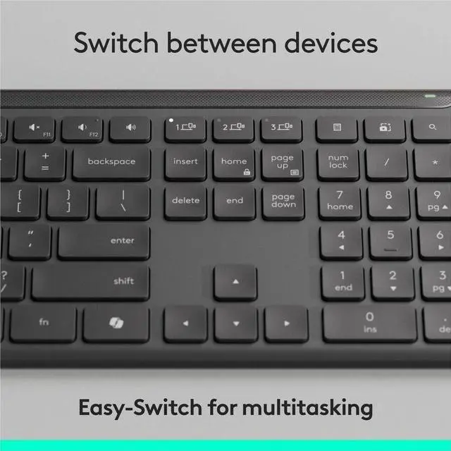 Alt view image 2 of 7 - Logitech Signature Slim MK955 Combo for Business, Copilot Edition, Wireless Keyboard and Mouse, Graphite    920-013271