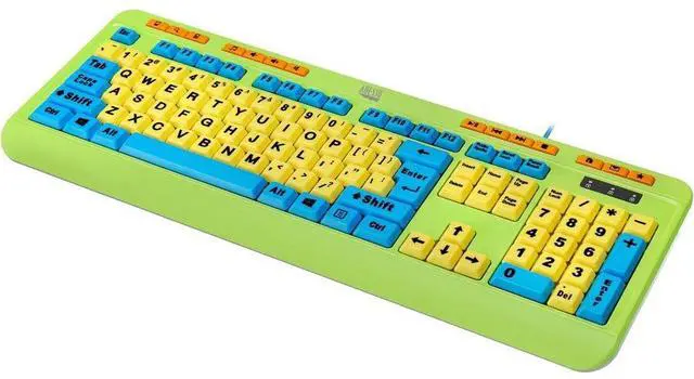 Alt view image 13 of 14 - ADESSO Antimicrobial Wired Kids Keyboard and Mouse Combo AKB-132DB USB 1.10 lbs. Antimicrobial Wired Kids Keyboard and Mouse Combo