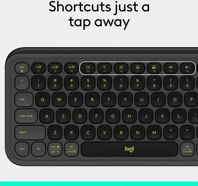 Alt view image 3 of 14 - Logitech POP ICON KEYS Compact Wireless Keyboard, Graphite/Green 920-013143