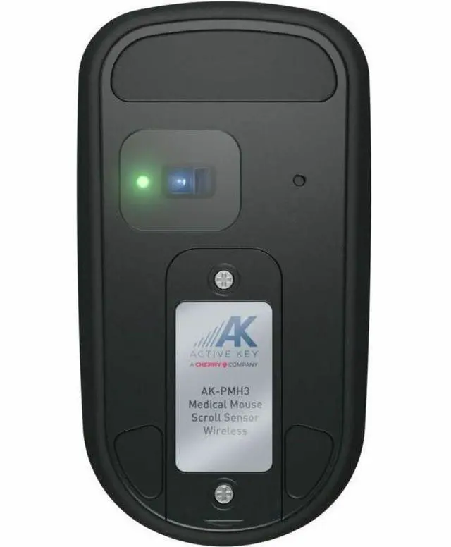 Alt view image 3 of 6 - CHERRY AK-PMH3 Medical Mouse Scroll Sensor Wireless - Blue LED - Wireless - 33 ft - Radio Frequency - 2.40 GHz - Black - USB - 1000 dpi - Touch Scroll - 3 Button(s) - Symmetrical - 2 x AA Battery Supp