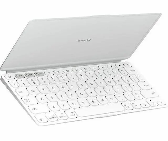 Alt view image 4 of 17 - Logitech KEYS-to-GO 2 Portable Bluetooth Tablet Keyboard, Built-in Cover, - PALE GREY - APPLE