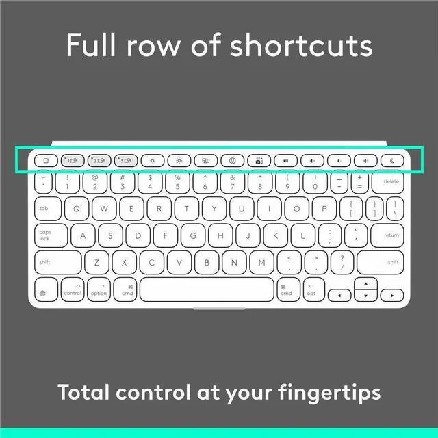 Alt view image 7 of 17 - Logitech KEYS-to-GO 2 Portable Bluetooth Tablet Keyboard, Built-in Cover, - PALE GREY - APPLE
