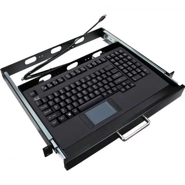 Alt view image 16 of 17 - ADESSO AKB-425UB-MRP Black 12 Function Keys USB Wired EasyTouchTouchpad Keyboard With Rackmount