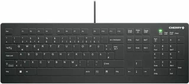 Alt view image 2 of 7 - CHERRY AK-C8112 Medical Keyboard - Permanent Cable, US Layout, (CF/WIN LEFT), Black
