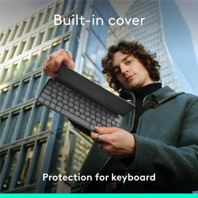 Alt view image 9 of 9 - Logitech Keys-To-Go 2 Portable Wireless iPad Keyboard With Built-in Cover Slim and Compact Wireless Keyboard for iPad iPhone Mac and Apple TV Easily Switch Between Devices Graphite 920012866