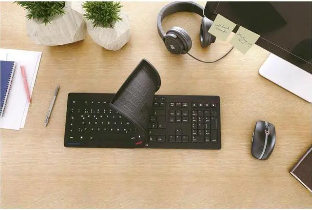 Alt view image 2 of 9 - CHERRY STREAM PROTECT Keyboard Wireless - Wireless Connectivity - RF - 32.81 ft - 2.40 GHz - USB Type A Interface Multimedia Hot Key(s) - Windows 7, Windows 8, Windows 10, Windows 11 - English (US) -