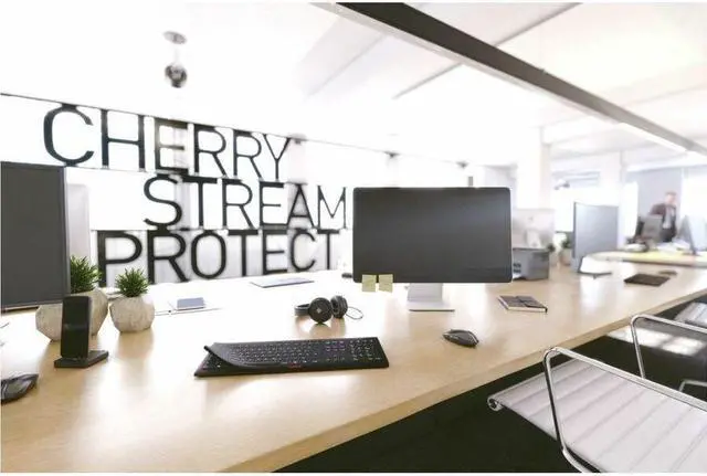 Alt view image 6 of 9 - CHERRY STREAM PROTECT Keyboard Wireless - Wireless Connectivity - RF - 32.81 ft - 2.40 GHz - USB Type A Interface Multimedia Hot Key(s) - Windows 7, Windows 8, Windows 10, Windows 11 - English (US) -