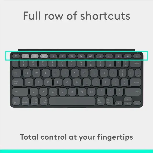 Alt view image 4 of 9 - Logitech Keys-To-Go 2 Portable Wireless iPad Keyboard With Built-in Cover Slim and Compact Wireless Keyboard for iPad iPhone Mac and Apple TV Easily Switch Between Devices Graphite 920012866