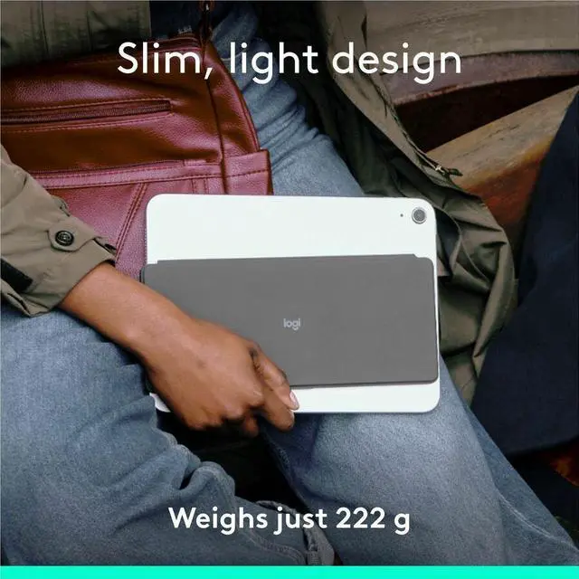 Alt view image 5 of 9 - Logitech Keys-To-Go 2 Portable Wireless iPad Keyboard With Built-in Cover Slim and Compact Wireless Keyboard for iPad iPhone Mac and Apple TV Easily Switch Between Devices Graphite 920012866