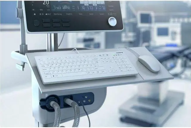 Alt view image 3 of 9 - CHERRY AK-C8112 Medical Keyboard - Permanent Cable, US Layout, (CF/WIN LEFT), White
