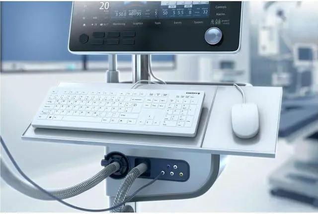 Alt view image 4 of 9 - CHERRY AK-C8112 Medical Keyboard - Permanent Cable, US Layout, (CF/WIN LEFT), White