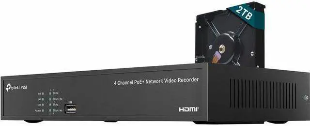 Alt view image 5 of 10 - TP-Link VIGI 4 Channel PoE+ Network Video Recorder - 2 TB HDD - VIGI NVR1004H-4P-2TB