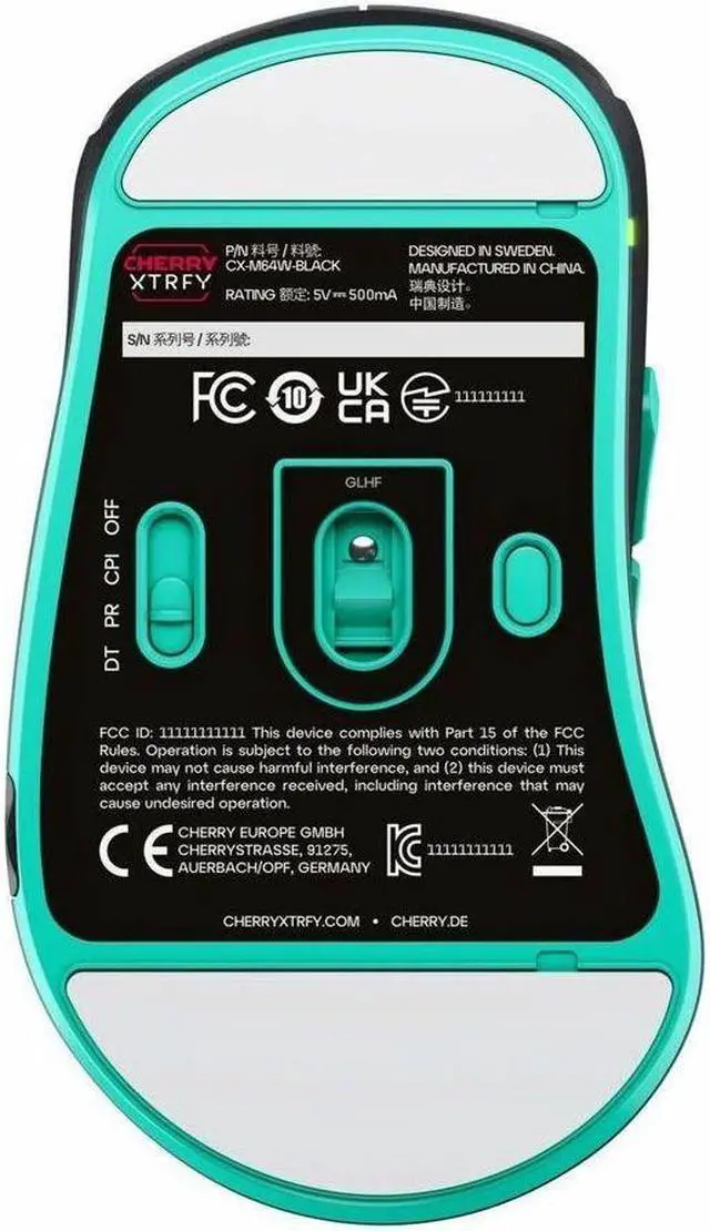 Alt view image 2 of 8 - CHERRY XTRFY M64 Wireless Gaming Mouse - Pixart 3395 - Cable/Wireless - Radio Frequency - 2.40 GHz - Rechargeable - Black - USB - Symmetrical - 1 - 3.1 Day Battery Run Time