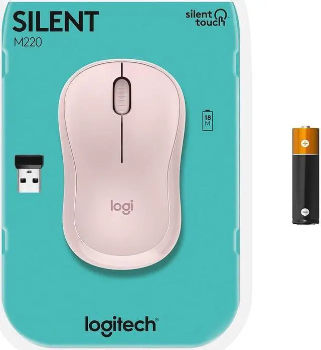 Alt view image 11 of 13 - Logitech M220 SILENT Wireless Mouse 2.4 GHz with USB Receiver 1000 DPI Optical Tracking 18-Month Battery Ambidextrous Compatible with PC, Mac Laptop Off-white