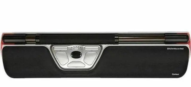 Alt view image 3 of 4 - Contour Ergonomic Centred Mouse - Wireless - Wireless - Rechargeable - Black - 1 Each - 2800 dpi - RollerBar - 7 Button(s) - 6 Programmable Button(s) - Small/Medium/Large Hand/Palm Size - 3 Month Batt