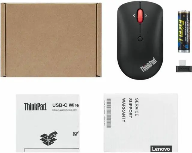 Alt view image 18 of 20 - lenovo ThinkPad USB-C Wireless Compact Mouse 4Y51D20848 Black Tilt Wheel USB Type-C RF Wireless Optical Mouse