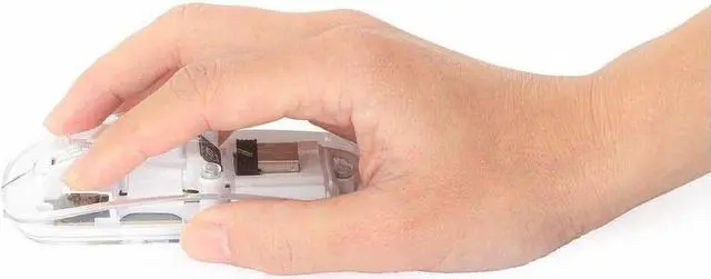 Alt view image 5 of 16 - Manhattan Transparent Rechargeable Wireless USB Mouse - Optical - Wireless - 33 ft - Radio Frequency - 2.40 GHz - Rechargeable - White - USB Type A - 1600 dpi - Scroll Wheel - 4 Button(s) - Symmetrica