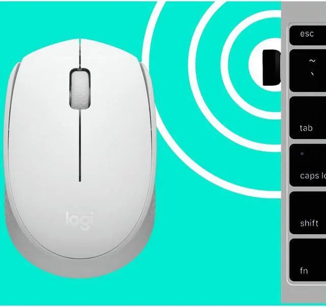 Alt view image 6 of 11 - Logitech M170 Wireless Mouse for PC, Mac, Laptop, 2.4 GHz with USB Mini Receiver, Optical Tracking, 12-Months Battery Life, Ambidextrous - Off White