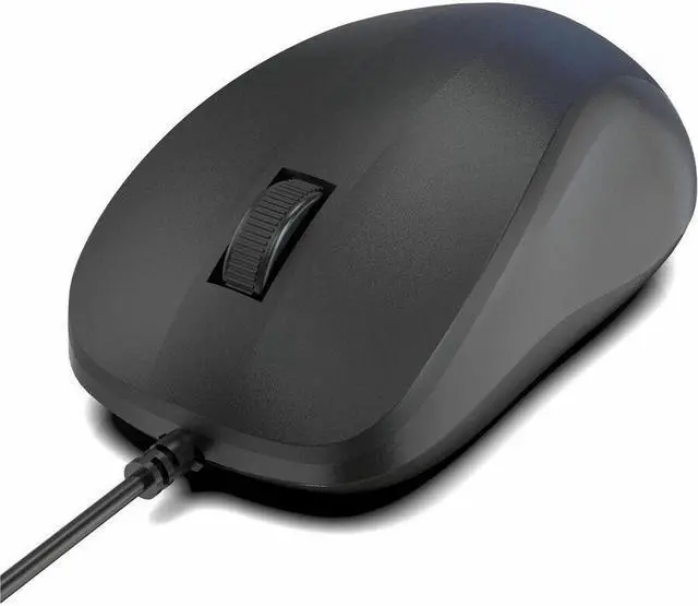 Alt view image 3 of 7 - Rocstor Premium QM1 Silent Clicking USB Wired Contoured Mouse - 1200 dpi - Optical - Cable - Black - USB - 1200 dpi - Scroll Wheel - 3 Button(s) - Symmetrical