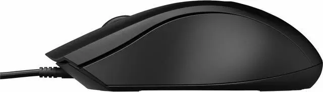 Alt view image 2 of 5 - HP Wired Mouse 100 - Optical - Cable - Black - USB Type A - 1600 dpi - Scroll Wheel - 3 Button(s) - Symmetrical