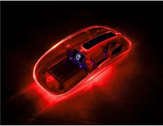 Alt view image 7 of 9 - Manhattan Transparent Rechargeable Wireless USB Mouse - Optical - Wireless - 33 ft - Radio Frequency - 2.40 GHz - Rechargeable - Black, Clear - USB Type A - 1600 dpi - Scroll Wheel - 4 Button(s) - Sym