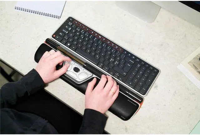 Alt view image 3 of 6 - Contour Ergonomic Centred Mouse - Wired - Cable - Black - 1 Each - USB Type C - 2800 dpi - Scroll Wheel - 7 Button(s) - 6 Programmable Button(s) - Small/Medium/Large Hand/Palm Size
