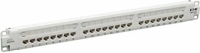 Main image of Eaton Tripp Lite Series 24-Port Cat6 Patch Panel - 4PPoE Compliant, 110/Krone, 568A/B, RJ45 Ethernet, 1U Rack-Mount, White, TAA - 24 Port(s) - 24 x RJ-45 - 1U High - Category 6, Category 5, Category 5