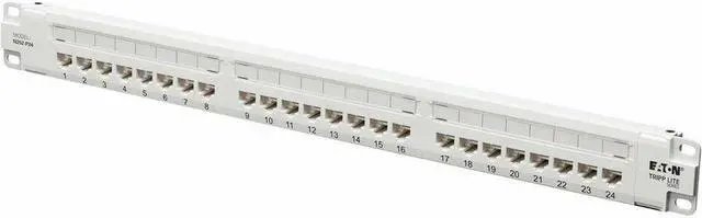 Alt view image 3 of 8 - Eaton Tripp Lite Series 24-Port Cat6 Patch Panel - 4PPoE Compliant, 110/Krone, 568A/B, RJ45 Ethernet, 1U Rack-Mount, White, TAA - 24 Port(s) - 24 x RJ-45 - 1U High - Category 6, Category 5, Category 5