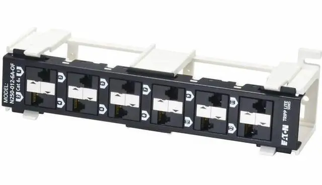 Alt view image 2 of 7 - Eaton Tripp Lite Series 12-Port Cat6a Wall-Mount Patch Panel - PoE+ Compliant, 110, 568A/B, RJ45 Ethernet, Offset Ports, TAA - 12 Port(s) - Category 6a - Twisted Pair -  N250-012-6A-OF