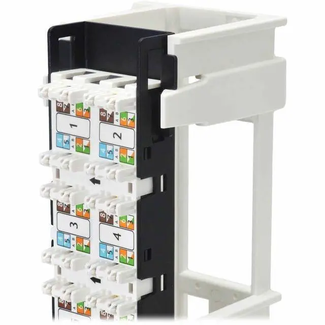 Alt view image 3 of 7 - Eaton Tripp Lite Series 12-Port Cat6a Wall-Mount Patch Panel - PoE+ Compliant, 110, 568A/B, RJ45 Ethernet, Offset Ports, TAA - 12 Port(s) - Category 6a - Twisted Pair -  N250-012-6A-OF