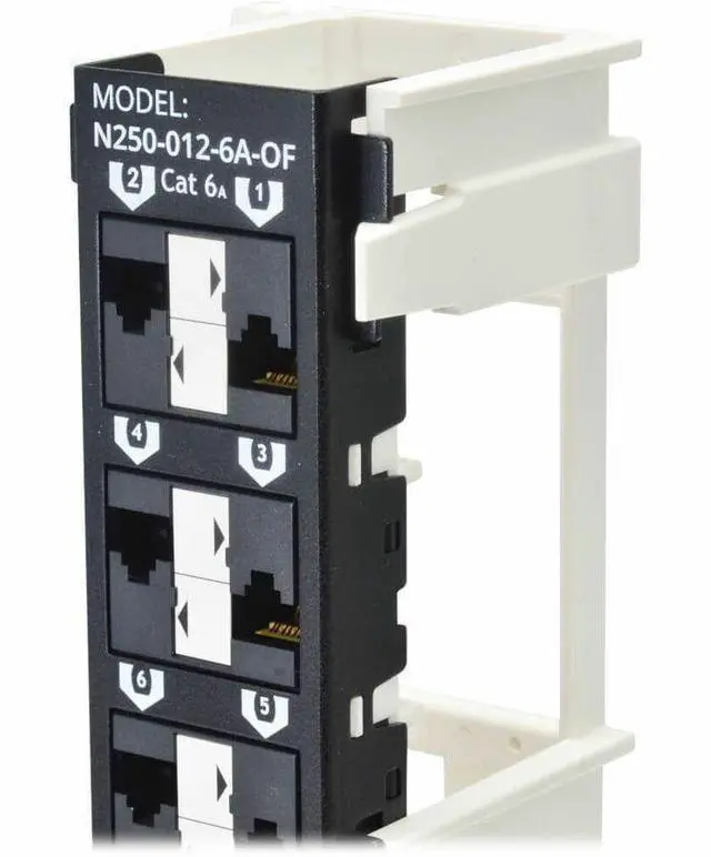 Alt view image 5 of 7 - Eaton Tripp Lite Series 12-Port Cat6a Wall-Mount Patch Panel - PoE+ Compliant, 110, 568A/B, RJ45 Ethernet, Offset Ports, TAA - 12 Port(s) - Category 6a - Twisted Pair -  N250-012-6A-OF
