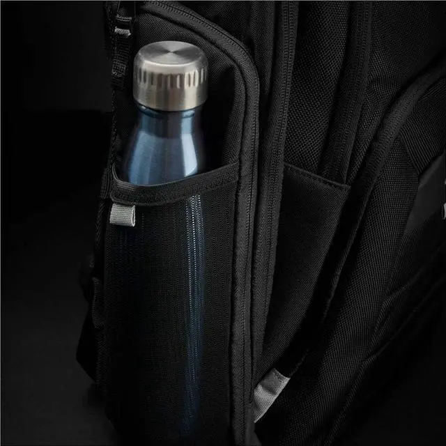Alt view image 5 of 8 - CODi Ferretti Pro Carrying Case (Backpack) for 17.3" Notebook, Tablet, Water Bottle - Black - Mesh, Plastic, 1680D Polyester Body - Shoulder Strap, Trolley Strap, Handle, Chest Strap