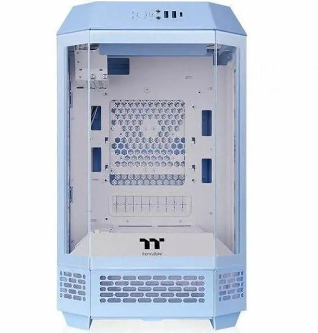 Alt view image 11 of 20 - Thermaltake Tower 250 Hydrangea Blue Mini-ITX Mini Tower 2x120mm CT Fans Included, 360mm Radiator Support 360mm GPU Clearance Dual Chamber CA-1Z9-00SFWN-00