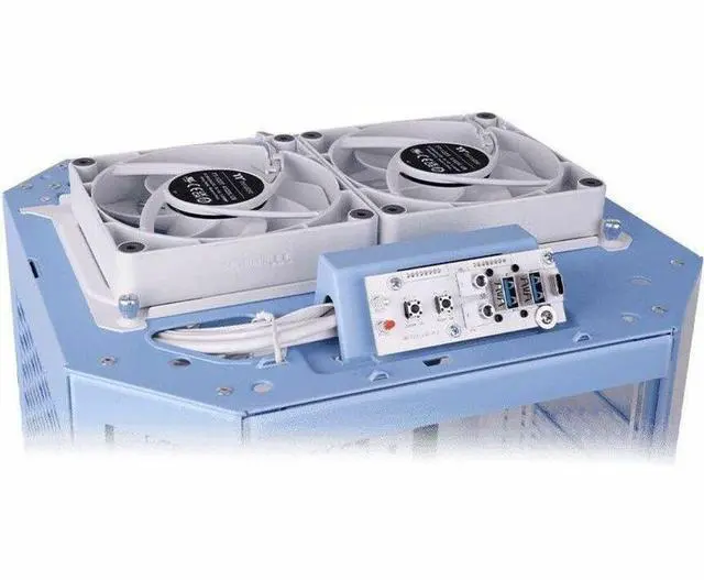 Alt view image 12 of 20 - Thermaltake Tower 250 Hydrangea Blue Mini-ITX Mini Tower 2x120mm CT Fans Included, 360mm Radiator Support 360mm GPU Clearance Dual Chamber CA-1Z9-00SFWN-00