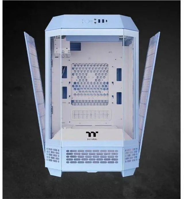 Alt view image 14 of 20 - Thermaltake Tower 250 Hydrangea Blue Mini-ITX Mini Tower 2x120mm CT Fans Included, 360mm Radiator Support 360mm GPU Clearance Dual Chamber CA-1Z9-00SFWN-00