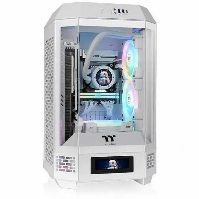 Alt view image 14 of 20 - Thermaltake Tower 250 Snow Mini-ITX Mini Tower 2x120mm CT Fans Included, 360mm Radiator Support 360mm GPU Clearance Dual Chamber CA-1Z9-00S6WN-00