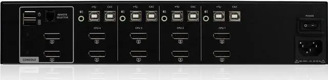 Alt view image 4 of 5 - IOGEAR 4-Port Dual View DisplayPort Secure KVM Switch w/Audio and CAC Support