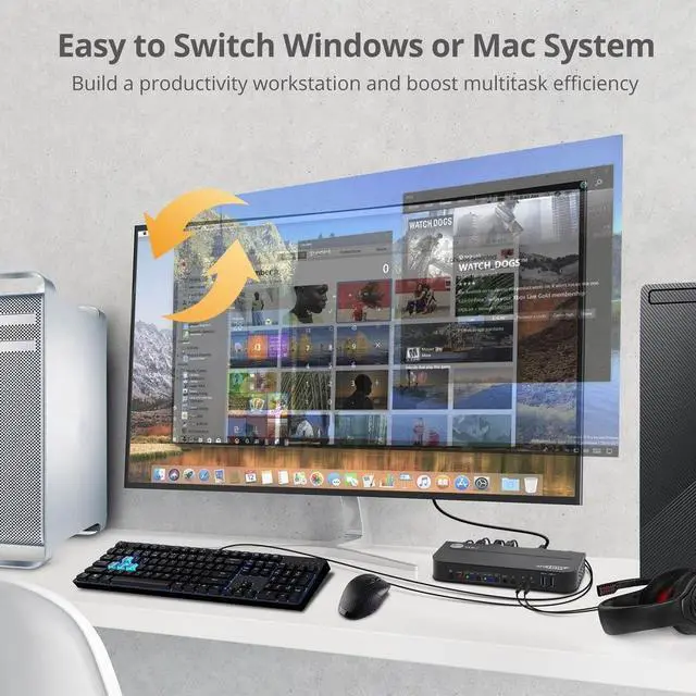 Alt view image 8 of 8 - SIIG 2x1 DisplayPort 4K KVM USB 3.0 Switch with Remote Control CEKV0C11S1