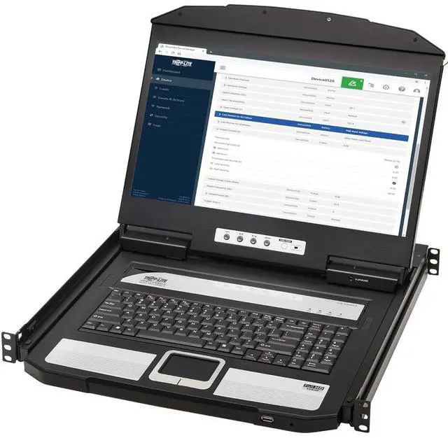 Alt view image 13 of 15 - Tripp Lite 1U Rack-Mount Short-Depth HDMI KVM Console with 18.5" LCD B021SWHDK