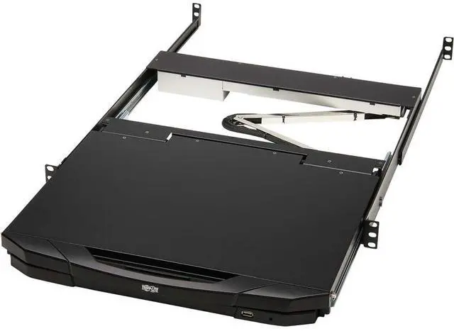 Alt view image 14 of 15 - Tripp Lite 1U Rack-Mount Short-Depth HDMI KVM Console with 18.5" LCD B021SWHDK