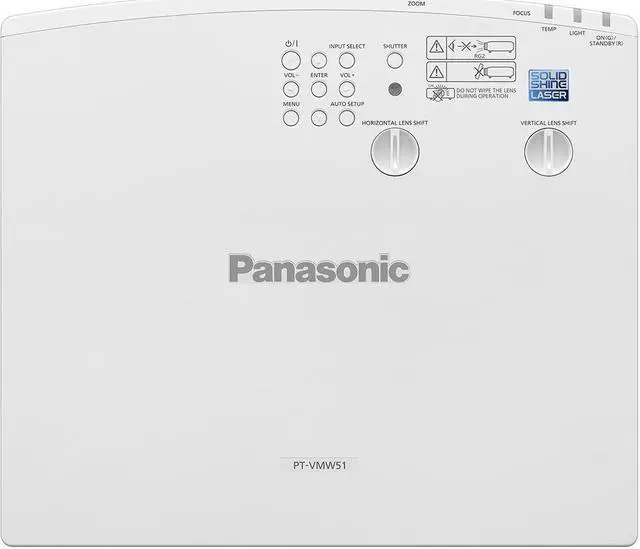 Alt view image 4 of 14 - Panasonic PT-VMW51 LCD Projector - 16:10 - Ceiling Mountable, Floor Mountable - White - 1280 x 800 - Front, Rear, Ceiling - 20000 Hour Normal Mode - 24000 Hour Economy Mode - WXGA - 3,000,000:1 - 5200
