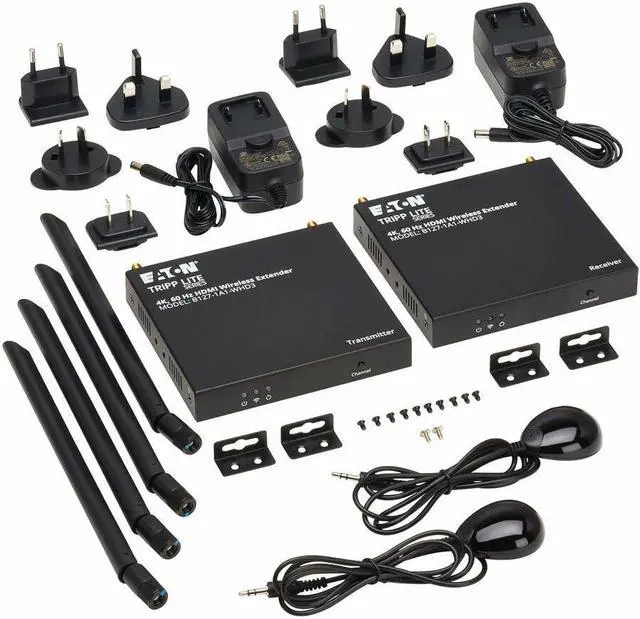 Alt view image 5 of 15 - Eaton Tripp Lite Series HDMI over Wireless Extender Kit w IR, 4K 60 Hz, Wireless HDMI, Switchable Channel, Up to 164 ft. (50 m) - 164.04 ft Range - 1 x HDMI In - 2 x HDMI Out - 1 - 1 - 1080p, 720p - 4