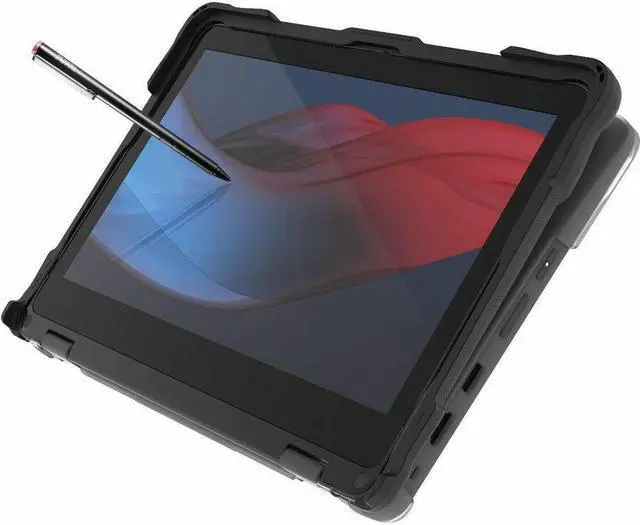 Alt view image 3 of 8 - Gumdrop SlimTech for Lenovo 300E/300W Yoga G4 (2-IN-1) - For Lenovo Chromebook - Textured Grip - Transparent - Bump Resistant, Drop Resistant, Shock Absorbing, Scratch Resistant, Scuff Resistant - Rug
