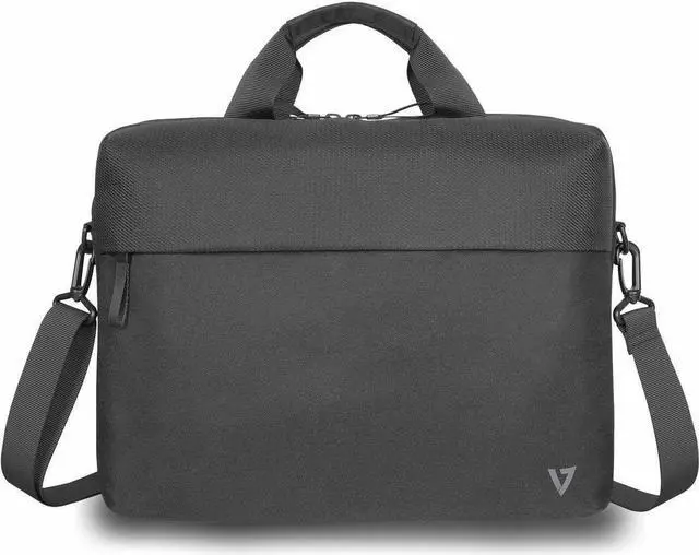 Alt view image 5 of 8 - V7 CTP14-ECO2 Carrying Case (Briefcase) for 14.1" Notebook - Black - V7 RPET Eco-Friendly Recycled material Business Briefcase Topload for 14.1" Notebook Laptop Case - Black - Weather Resist